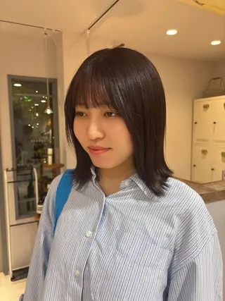 カラー 🎀調布仙川透明感オ リーブカラー干莉🎀のヘアスタイル