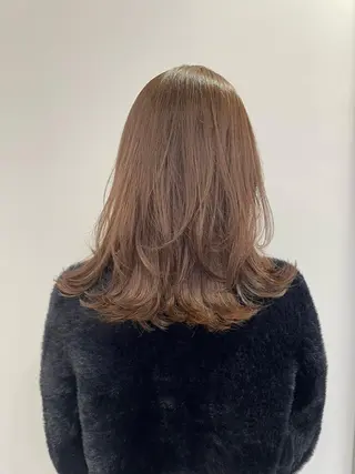 セミロング カラー ベージュ🤎透明感 カラー🤎anriのヘアスタイル