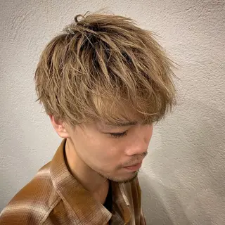 ショート カラー パーマ メンズ メンズ特化/パーマ/ メッシュ/竜成のヘアスタイル