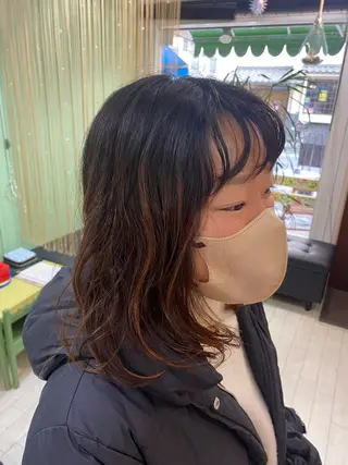 セミロング 🩶西 雪乃/透明感 くすみカラー🫧のヘアスタイル