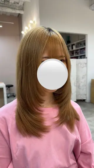ロング LallYou金山所属・田中俊/レイヤー/ 縮毛矯正のヘアスタイル