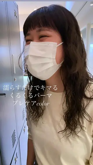 ロング カラー パーマ 似合わせカラー/艶 髪質改善/ヨシザキのヘアスタイル