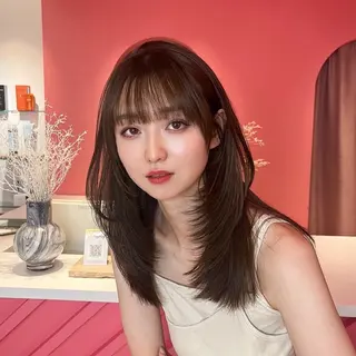 ロング カラー 山崎/ボブ縮毛矯正 レイヤー髪質改善のヘアスタイル