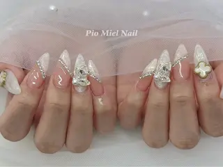 ロング カラー HANA 長さだしのネイルデザイン