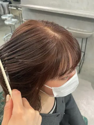 ミディアム カラー レイヤーパーマ、ボブ 小須田ゆあのヘアスタイル