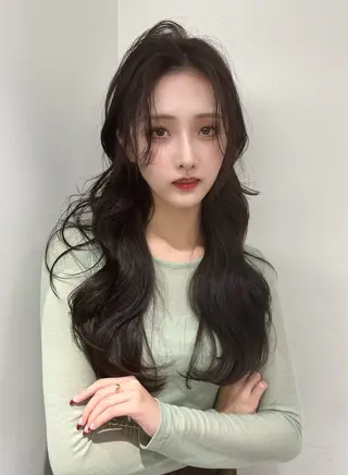 ロング カラー 韓国ハッシュカット/ 新宿/髪質改善/岡崎のヘアスタイル