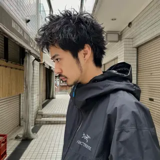 ショート パーマ メンズ スパイキーショート/ メンズヘア/hugeのヘアスタイル