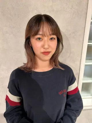 ミディアム ayano🍒パーマ 暖色カラーのヘアスタイル