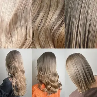 セミロング カラー ヒカ/外国人風 デザインカラーのヘアスタイル