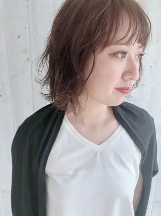 ミディアム 1%【横浜】 髪質改善&ケアカラーのヘアスタイル