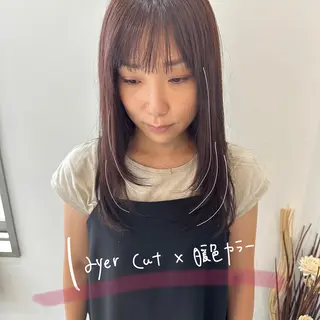 ミディアム カラー お洒落パーマ/ 艶カラー/michiのヘアスタイル