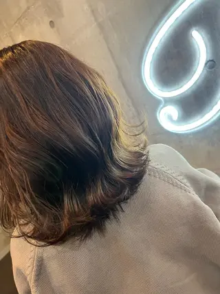 ミディアム カラー ミルクティーハイトー ン💖Mikaのヘアスタイル