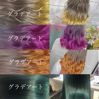 セミロング カラー ヘアアレンジ メンズ JuNブリーチに 縮毛矯正するプロのヘアスタイル