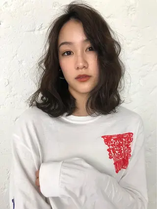 ミディアム カラー レイヤーカット BLend 渋谷のヘアスタイル