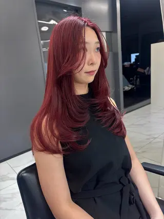 セミロング カラー 韓国レイヤーカット 渋谷/Satsukiのヘアスタイル