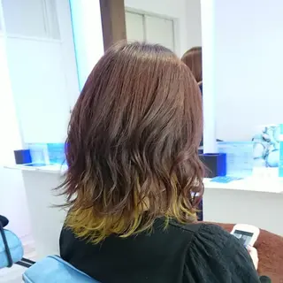 ミディアム カラー ヘアアレンジ 小林 伸行のヘアスタイル