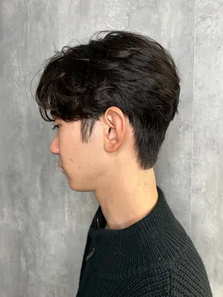 ショート パーマ メンズ become men's hair 名駅店所属・名駅/フェザーパーマ 韓国ヘア/森岡のヘアスタイル