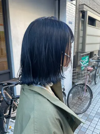 ミディアム 暖色カラー🍊 ボブ🌿顔周りcutのヘアスタイル