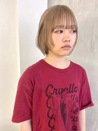 ショート カラー 森貴裕/ベージュ/ パーマ/オリーブのヘアスタイル