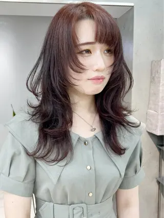 セミロング カラー ロングウルフ🤍渋谷 🤍Mizukiのヘアスタイル
