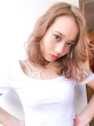 セミロング カラー 艶髪/モテヘア🎀 MIHOのヘアスタイル