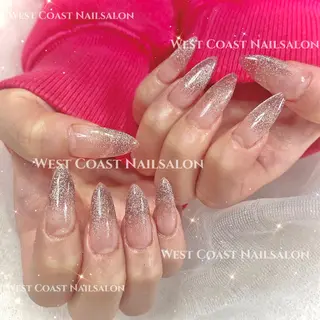 ネイル リボン、ガーリー パーツ放題専門店のネイルデザイン