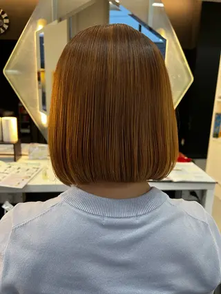 ショート 韓国風顔まわり/ベー ジュ/マツエク♡美咲のヘアスタイル