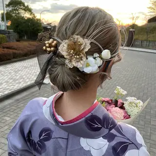 セミロング ヘアアレンジ 古賀 紅音のヘアスタイル