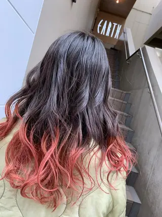 ロング カラー 🌿earth亀有店 【緑髪のノブ】🌿のヘアスタイル