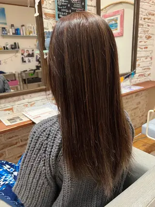 ロング ハイトーン/ ダブルカラー/透明感のヘアスタイル