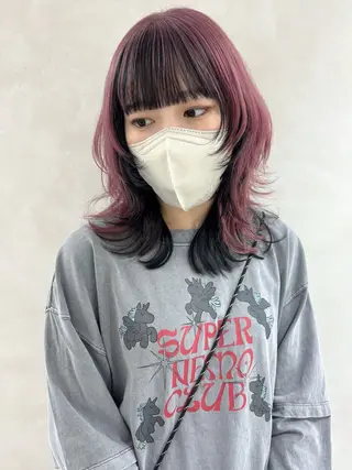 ミディアム カラー 流行りのレイヤーカッ ト得意💖akariのヘアスタイル