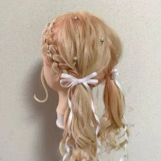 セミロング ヘアアレンジ 🩶ヘアセット Ayaha🩶のヘアスタイル