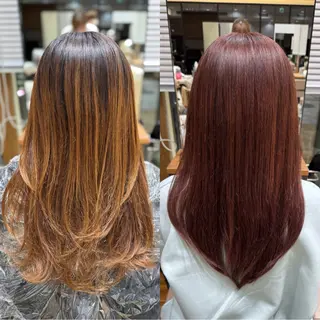 セミロング カラー 新宿透明感カラー 髪質改善/吉川怜奈のヘアスタイル