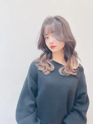 ミディアム 韓国風レイヤーカット 松葉翔のヘアスタイル