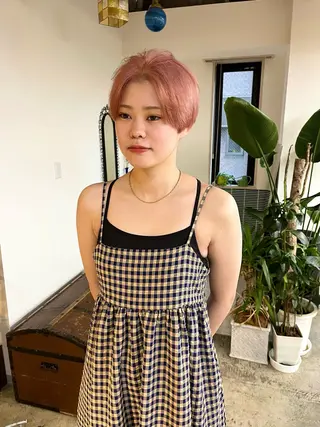 ショート カラー 🩷ハイトーン透明感 レイヤー🩷ユリカのヘアスタイル
