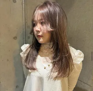セミロング カラー パーマ ヘアアレンジ メンズ キッズ デザインパーマ ハイライトIkumiのヘアスタイル