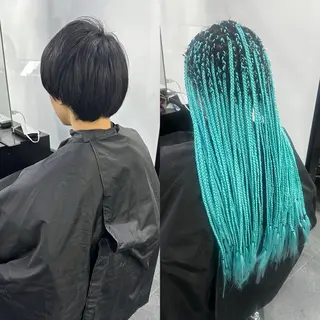 ロング カラー ヘアアレンジ メンズ haco+所属・🌈派手髪エクステ ブレイズ🌈ひろとのヘアスタイル