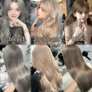 ロング カラー ハイトーン🐆 うる艶カラー🎀のヘアスタイル