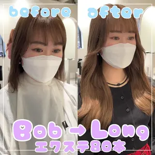 ロング カラー MOE🐈‍⬛🎀 エクステ/ワンホンのヘアスタイル