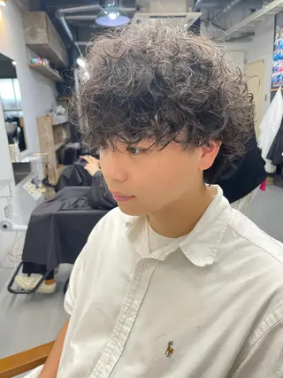 ショート パーマ メンズ 森本裕/オーナー/ スパイラルパーマのヘアスタイル