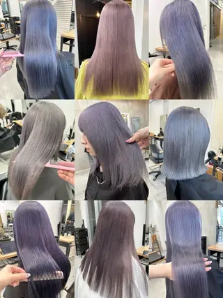 ロング カラー ヘアアレンジ 韓国/ハイトーン/ ボブ🎀MIKU🎀のヘアスタイル
