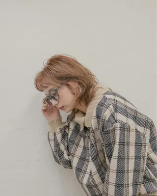 ミディアム カラー パーマ gite カワムラナオキのヘアスタイル