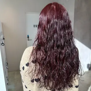 ロング カラー パーマ デザインカラー/パー マ🦖外岡咲希🦖のヘアスタイル
