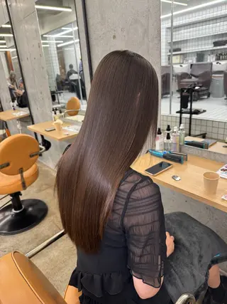 ロング 髪質改善×縮毛矯正× 艶カラー 吉原和磨のヘアスタイル