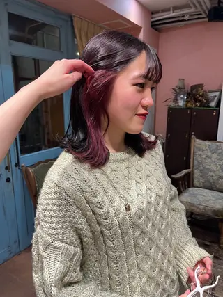 ミディアム カラー rotika by Doll hair所属・RYOKA 心斎橋美容室のヘアスタイル