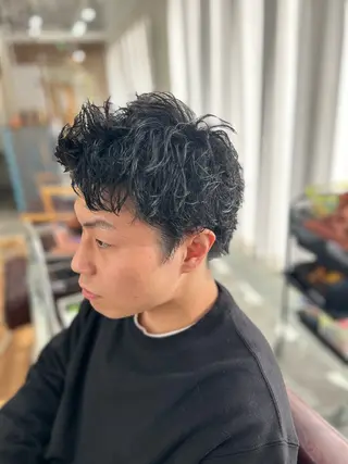 ショート パーマ メンズ CECIL hair なんば店所属・メンズパーマ 艶髪☆店長☆有馬のヘアスタイル