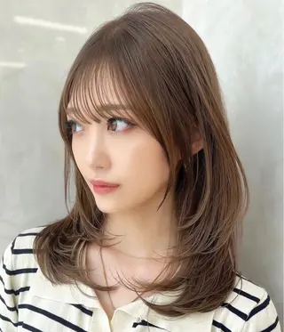 ミディアム カラー MAEUL luna所属・前髪顔周り/レイヤー 韓国/桔川恒のヘアスタイル