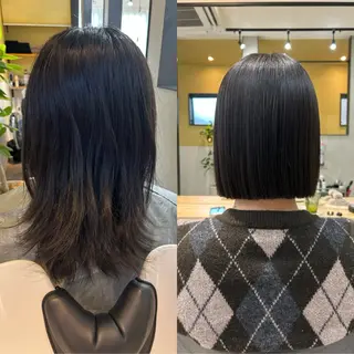 ショート パーマ hubhair レイヤー/透明感のヘアスタイル