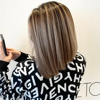 ミディアム カラー ヘアアレンジ アンドウ ユウ/ レイヤーカット/韓国のヘアスタイル