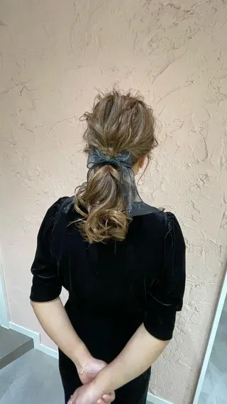 ミディアム ヘアアレンジ 松永 梨央のヘアスタイル